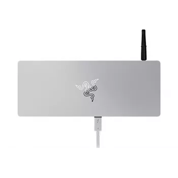 Razer Thunderbolt 4 Dock Mercury Chroma - 10-i-1 Dockingstation med RGB-belysning, 90W Power Delivery, 8K/5K-skærmunderstøttelse, Gigabit Ethernet, UHS-II SD-kortlæser, 3x Thunderbolt 4, 3x USB-A, Aluminium