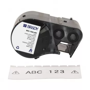 BRADY M5C-1500-499 selvlaminerende vinyletiketrulle til BMP51/BMP53/M511, 12,7 mm x 6,4 m, hvid