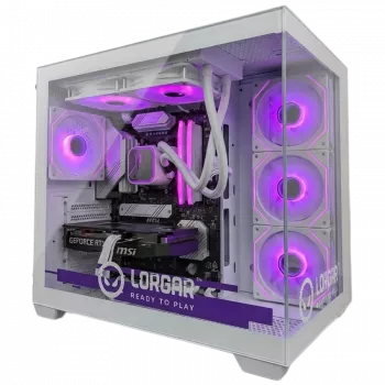 LORGAR ADVANCED A201 Gaming-PC - AMD Ryzen 5 7500F, GeForce RTX 5060 Ti 16GB, 32GB DDR5, 1TB NVMe SSD, 750W strømforsyning, hvid