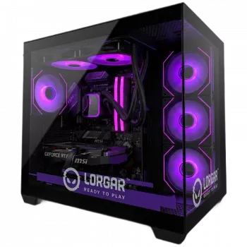 LORGAR ADVANCED A201 gaming-PC - AMD Ryzen 5 7500F, GeForce RTX 5060 Ti 16GB, 32GB DDR5 6400MHz, 1TB NVMe SSD, 750W strømforsyning, 240mm AIO, sort