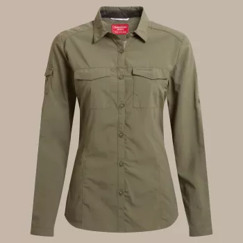 Craghoppers Women's NosiLife Adventure Long Sleeve Shirt III - Wild Olive - XL