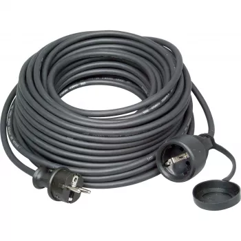 KOPP ELEKTROTECHNIK 25 m tung gummi-forlængerkabel, Schuko, H07RN-F, IP44, 16 A, sort