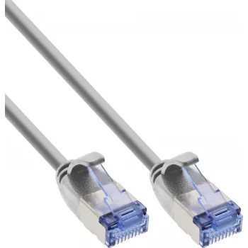 InLine® Slim Cat.6A U/FTP patchkabel, 5 m, grå