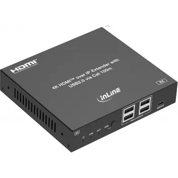 InLine® KVM-extender over IP, HDMI 4K/60Hz, 100m, modtager (RX) (57886H)