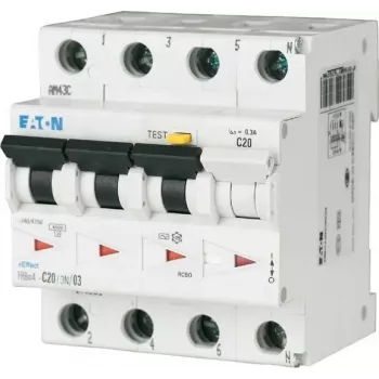 Eaton FRBM4-C32/3N/003-A RCBO, 4-polet (3P+N), 32 A, 30 mA, type A, C-karakteristik, 6 kA