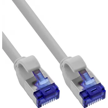 INLINE B-74955 slankt Cat.6A S/FTP LSZH patchkabel, grå, 0,5 m, 150-pak