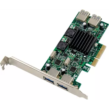 InLine® USB 3.2 Gen.1 PCIe-interfacekort, 4-port, intern/ekstern