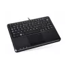 Perixx PERIBOARD-510 H PLUS UK mini-USB-tastatur med touchpad og 2-port USB-hub, sort