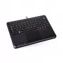 Perixx PERIBOARD-510 H PLUS UK mini-USB-tastatur med touchpad og 2-port USB-hub, sort