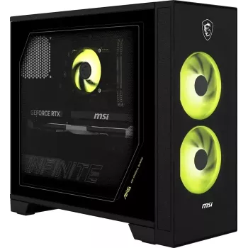 MSI MAG Infinite Z 8B 9NVPR7-051AT gaming-stationær PC, AMD Ryzen 7 9700X, 16GB DDR5, 1TB NVMe SSD, NVIDIA GeForce RTX 5070, Windows 11 Home, sort