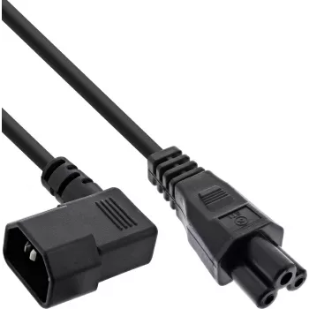 InLine® netkabel, C14-stik vinklet til C5-stik, sort, 2 m