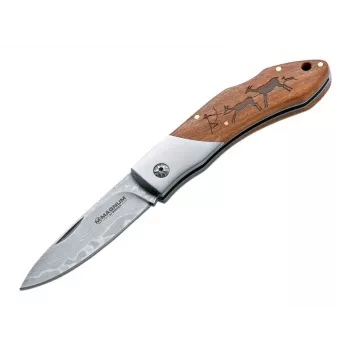 Boker Magnum Caveman Damascus foldekniv 01RY818DAM