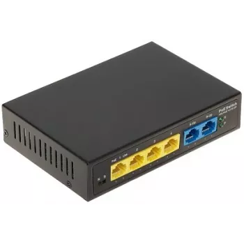 POE-switch GTX-A1-06-42-V2, 4-port Fast Ethernet unmanaged PoE+ netværksswitch