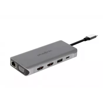 ALLNET PSUC0216 - USB 3.2 Gen 1 (3.1 Gen 1) Type-C - 3,5 mm - HDMI - RJ-45 - USB 2.0 - USB 3.2 Gen 1 (3.1 Gen 1) Type-A - USB 3.2 Gen 1 (3.1 Gen 1) Type-C - VGA - 3840 x 2160 pixel - MicroSD (TransFlash) - SD - grå - 100 W