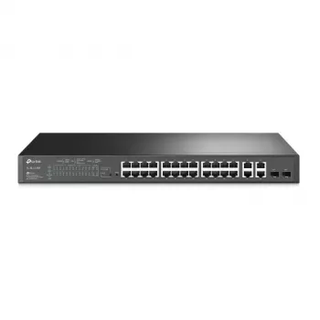 TP-LINK Omada TL-SL2428P V6.6 - switch - L3 - smart - 24 x 10/100 + 2 x combo-gigabit-SFP - rackmonterbar - PoE+ (250 W) åbnet