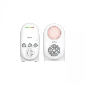 Chillax CB210 DECT digital-audio babyalarm med talefunktion, temperatursensor og natlampe, hvid