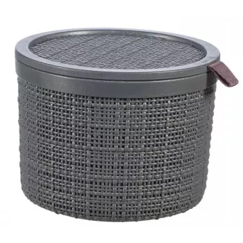 CURVER kurv med låg Jute rund 2L Ø17x13cm mørkegrå