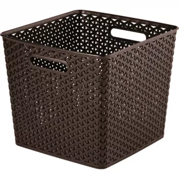 CURVER My Style Square 25L Storage Basket Dark Brown 32.5x32.5x28cm