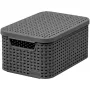 CURVER Style S opbevaringsboks med låg, 29,1 x 19,8 x 14,2 cm, mørkegrå, 8,2L