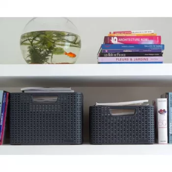 CURVER Style S Storage Box with Lid, 29.1 x 19.8 x 14.2 cm, Dark Grey, 8.2L