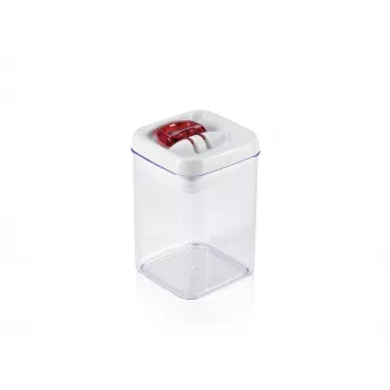 LEIFHEIT Fresh&Easy friskluftbeholder 800ml, lufttæt, stabelbar, BPA-fri, transparent med hvid/grønt låg