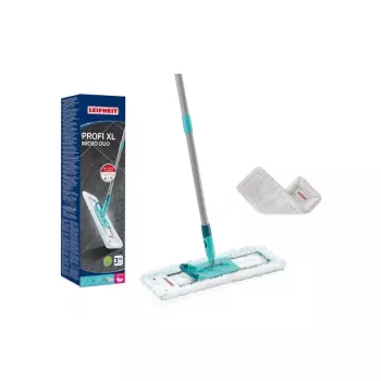 LEIFHEIT Profi XL Micro Duo 42cm gulvvasker med foldbart håndtag og SuperDuster erstatningsklud