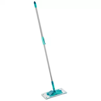 LEIFHEIT PowerClean M gulvbørste med teleskopstang, 33 cm, grøn/grå