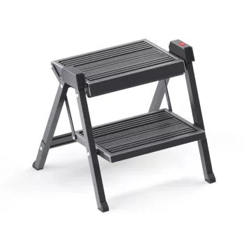 HAILO sammenklappelig trinbank StepFix / stål / 2 trin / sort