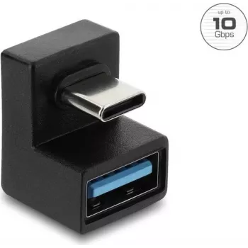 Delock USB 3.2 Gen 2 Type-C han til USB-A hun adapter, U-formet, 10 Gbps, sort