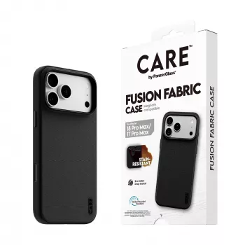CARE by PanzerGlass Fusion Fabric Case sort med MagSafe til iPhone 17 Pro Max