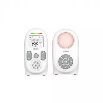 Chillax CB260 DECT digital-audio babyalarm med talefunktion, temperatursensor, natlys, vuggeviser og vibrationsalarm – hvid