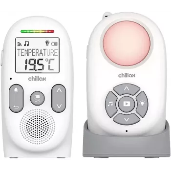 Chillax CB360 bærbar DECT-audio babyalarm, 120 kanaler, hvid