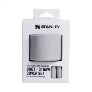 STANLEY sæt med 2 beskyttelseshylstre og sugerørshætter til termokrus 0,89L/0,59L The Quencher Boot + Straw Topper lysegrå