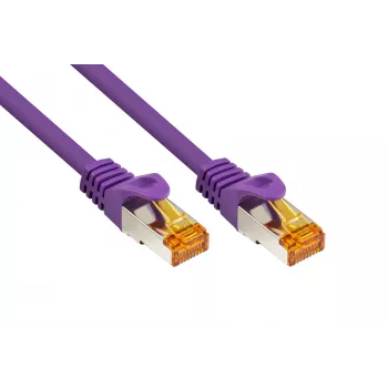 KABELMEISTER Cat.7 S/FTP patchkabel, RJ45, TPE, halogenfri, violet, 0,5m