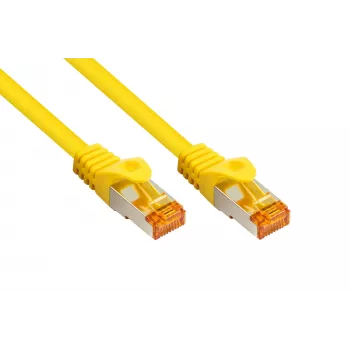 Kabelmeister Cat.7 S/FTP patchkabel, 3m, gul, TPE-kappe, halogenfri, 10 Gbps