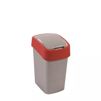 CURVER Flip Bin 25L affaldsbeholder sølv/rød
