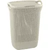 Curver Knit 57L Laundry Hamper with Lid, White
