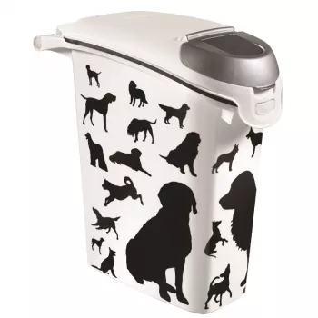 Curver Petlife hundefoder-opbevaringsbeholder 23L sort med poteaftryk-design