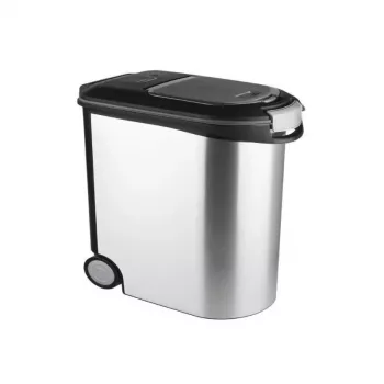 CURVER Pet Life foderopbevaringsbeholder med hjul, 12kg, 35L, 49,3x27,8x40,3 cm, sølv