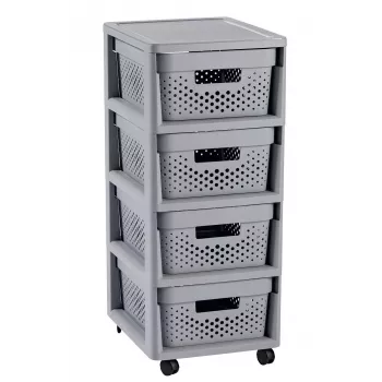 Curver Infinity 11L 4-fag rullecontainer 30x36x69cm grå