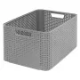 CURVER Style L opbevaringsboks 43,6 x 32,6 x 23 cm lysegrå rattan-effekt 33L