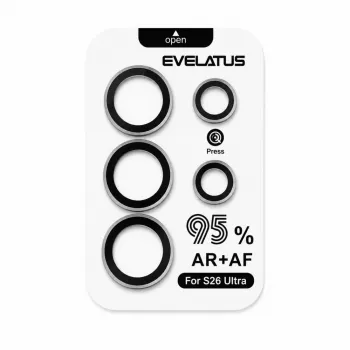Evelatus Samsung Galaxy S26 Ultra Kameraobjektivbeskyttelse Armor Black