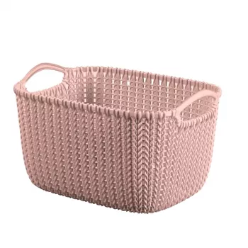 Curver Knit S rektangulær opbevaringskurv 8L rosa