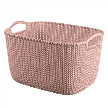 Curver Knit L rektangulær opbevaringskurv 19L 40x30x23 cm rosa