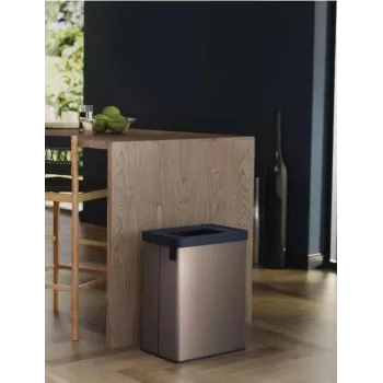 KETER Verto Recycle 54L rektangulær metaliseret affaldsbeholder, perlegrå