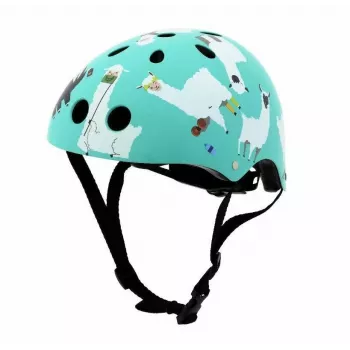 Hornit Llama børnecykelhjelm, medium 53-58cm, hvid/multi, LED-lys LLM921