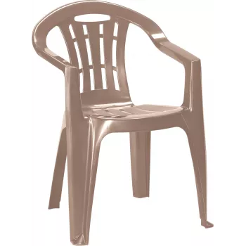 KETER Mallorca havestol beige – stablebar aluminiumsramme med Textilene-sæde, UV- og vejrbestandig, 110 kg belastning