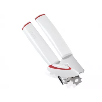 LEIFHEIT dåseåbner Lifty manuel top-cut med ergonomisk greb, rustfri stålklinge, hvid/grå