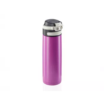 LEIFHEIT Thermos Flip 600 ml lilla vakuumisoleret rustfri stålflaske