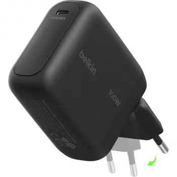 Belkin BOOSTCharge 100W USB-C GaN vægoplader - sort WCH025KQBK